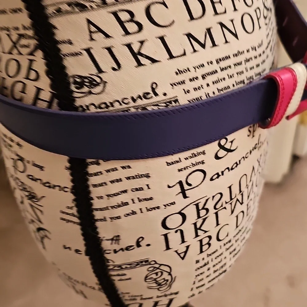 LEATHER PURPLE/PINK/WHITE BELT
